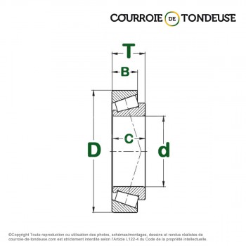 Le modèle de Roulement à rouleaux conique M12649/610 - 21,43x50,01x17,53 - M12649/M12610