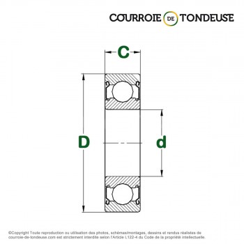 Le modèle de Roulement à billes SKF (1 rangée) 6312-2Z-C3 - 60x130x31 - 6312-2Z-C3-SKF