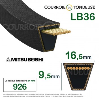 Le modèle de Courroie KUBOTA 61061-83410 - LB36