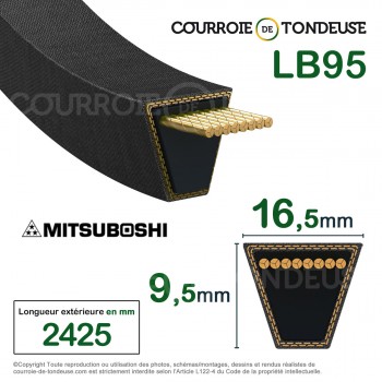 Le modèle de Courroie de coupe KUBOTA 6609161650 - LB95