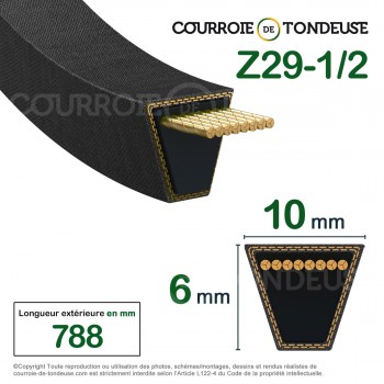 Le modèle de Courroie pour couteaux ALKO 506389 - Z29-1/2